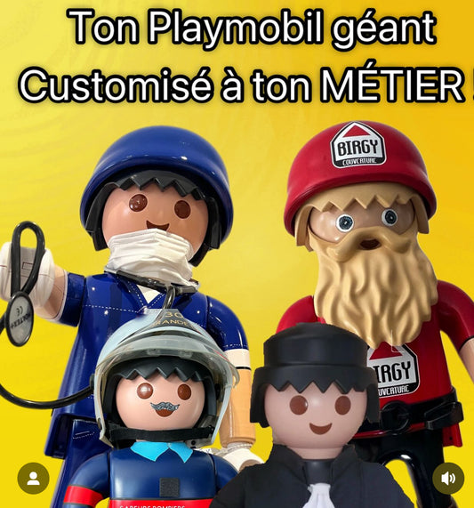 New; Votre mascotte et votre métier representé en Playmobil géant